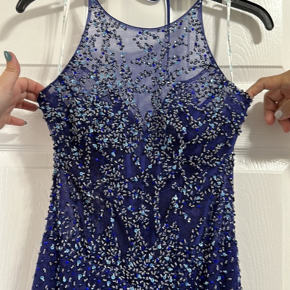NWT - Royal Blue Beaded Mermaid Gown - Size 4 - Picture 5 of 11